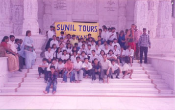 A group of school children on tour